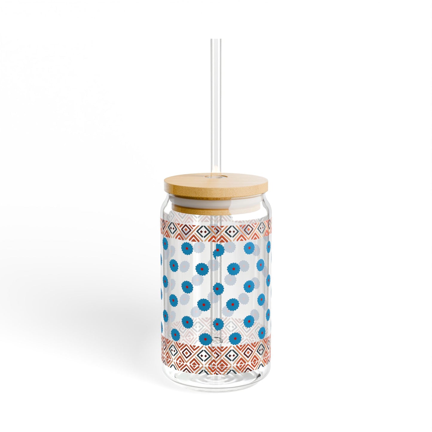 Chic 16oz Sipper Glass with Fun Pattern – Perfect for Every Sip!