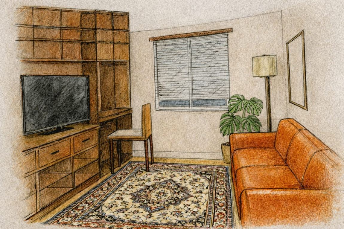 Den and office concept sketch
