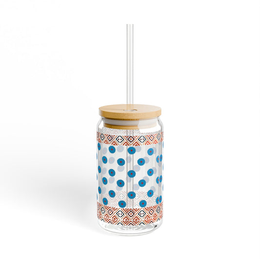 Chic 16oz Sipper Glass with Fun Pattern – Perfect for Every Sip!