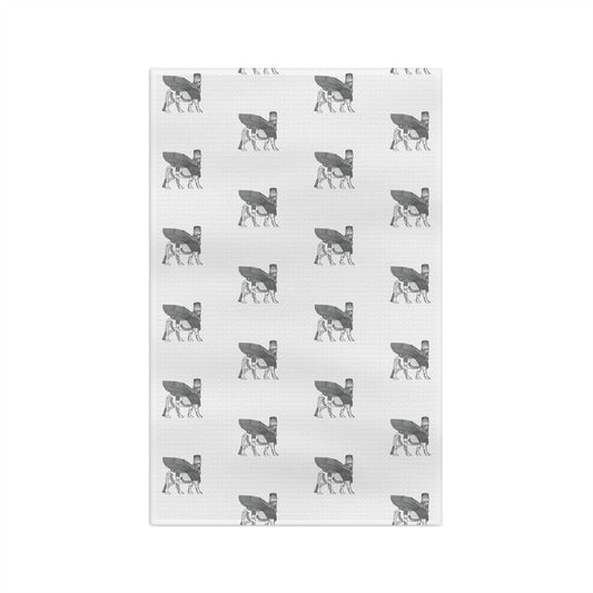 Vintage Dog Pattern Microfiber Tea Towel – Repeating Retro Canine Design